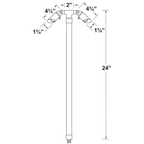 Brass Double-Head Path Light in Gun Metal, alternate product view