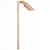 Round Head Copper Stem Path Light, 24 Inch Stem, Raw Copper, 45° Beam Angle, 270 Lumens