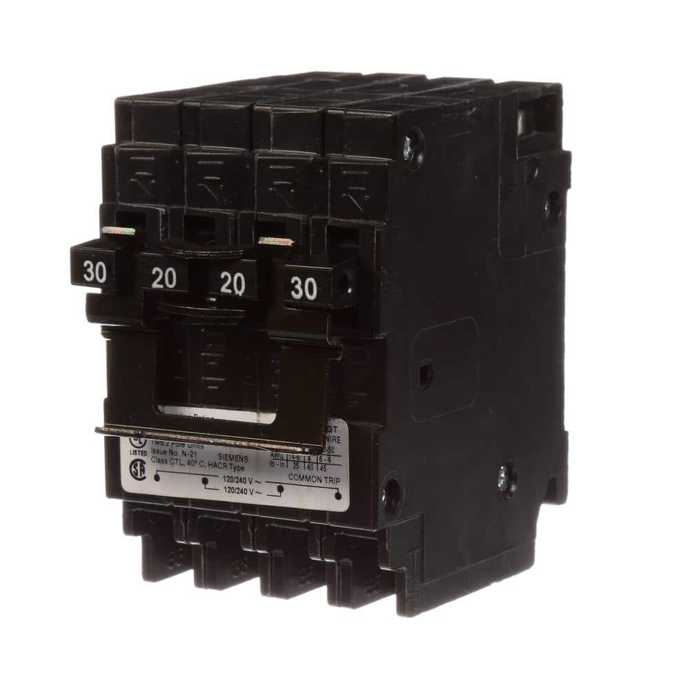 ORIGINAL : Siemens Type QT Quadplex Circuit Breaker, model Q23020CT2U, product label detail
