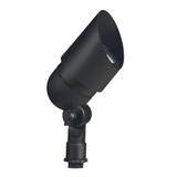 Black hooded bullet landscape light, angled view