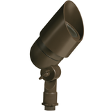 Bronze hooded bullet landscape light, angled view