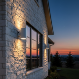 White Cylinder LED Wall Sconce, 38W/31W/19W, Dusk to Dawn Photocell , 5500 Lumens