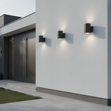 Dark Bronze Cylinder LED Wall Sconce, 38W/31W/19W, Dusk to Dawn Photocell , 5500 Lumens