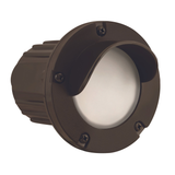 Bronze hooded round step light - front product view