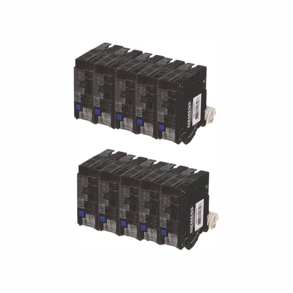 Siemens Combination AFCI Circuit Breaker 10-Pack, model BUNQAAFC1510, product view