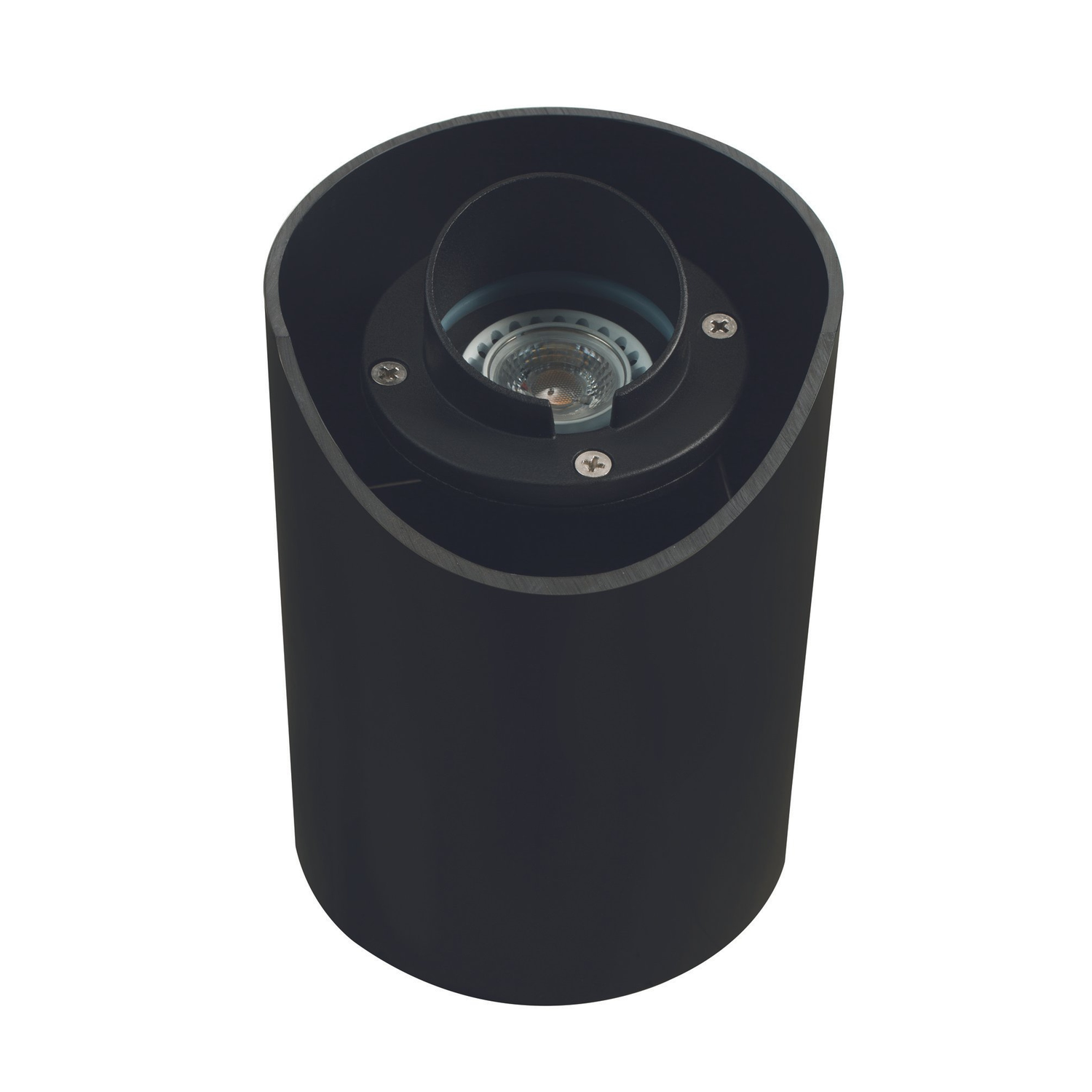 Black hooded shielded-sleeve well light