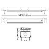 2-foot LED Ready Strip Light Fixture - Double-Lamp - Non-Shunted - Double Ended - 120-277V - White Finish - UL Listed Linear Kitchen Lighting Fixture for Warehouses Retail Stores Commercial Areas - Dimension