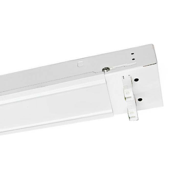 2ft LED Ready Strip Light Fixture - Double Lamp - Non-Shunted - Double Ended - Accommodates 2 T5 LED Tube Lights - White Finish - UL Certified Utility Surface or Hanging Mount Fixture