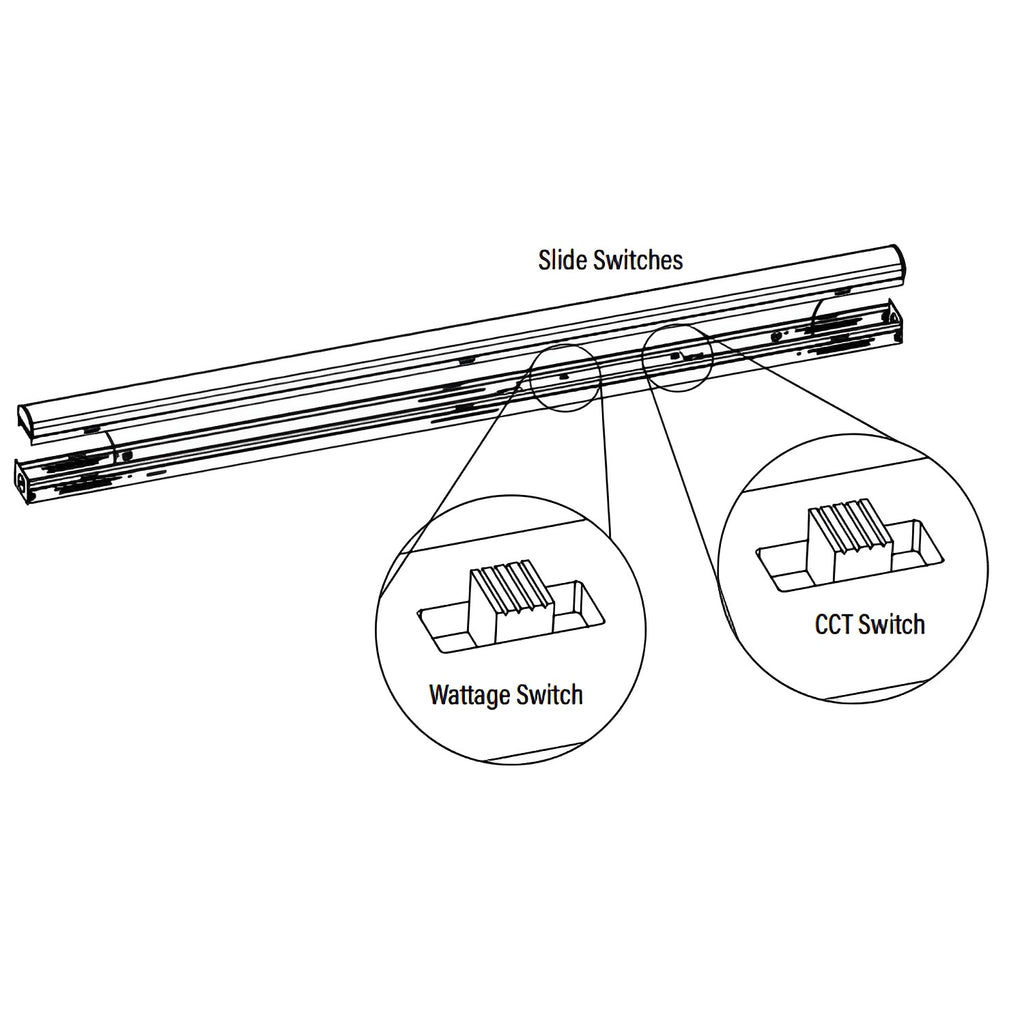 2ft LED Strip Light Fixture, 25W/20W/15W, Selectable Wattage & CCT, 33 ...