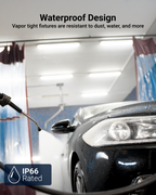 The IP66 rating of the fixture ensures sealed protection against ingress, dust, dirt, moisture, and humidity.