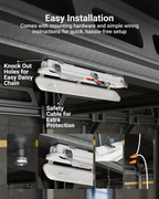 Installation is easy and hassle-free. The vapor tight fixture is suitable for wet locations and can be installed via surface mount.