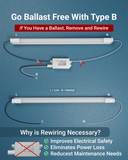 T8 LED Tube, 2ft, Frosted Glass, Bypass, Type B, 10W, Single/Double Ended, 1200 Lumens