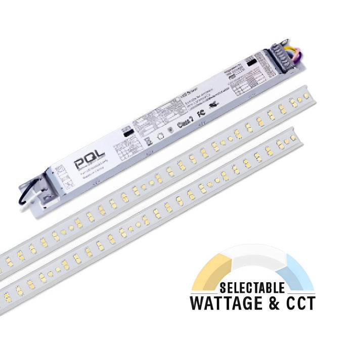Magnetic LED Retrofit Kit For 2x2 Troffer / Linear Strip Fixtures - 25W 20W 15W & 3500K 4000K 5000K Tunable Wattage & CCT - 0-10V Dimmable - 120-277V - RoHS Compliant ETL & DLC Premium Listed 
