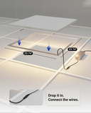 2x2 Grid frame panel light is 23.74 inches wide and 23.74 inches long. 
