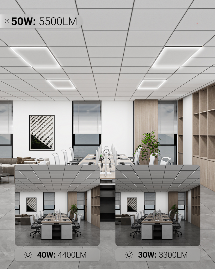 LED Grid Frame Ceiling Light, 50W/40W/30W, 2x4, Selectable Wattage & C ...