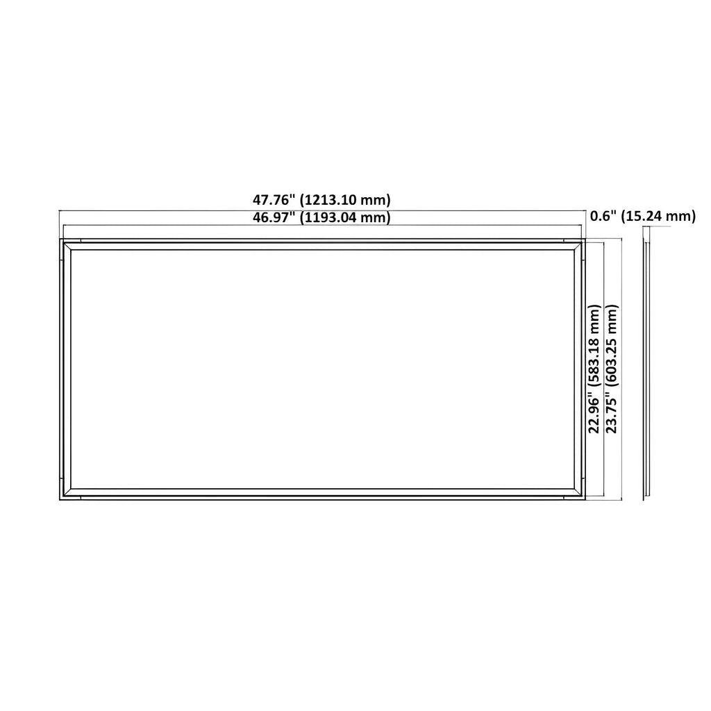 LED Grid Frame Ceiling Light, 60W/50W/40W, 2x4, Selectable Wattage & CCT, 7500 Lumens