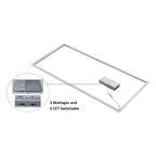 Image of 2X4 LED Flat Panel Light, Selectable Wattage & CCT, 0-10V Dimmable, 7500 Lumens, 3000/3500/4000/5000/6500K, Drop Ceiling Flat LED Light Panel, Recessed Edge-Lit Troffer Fixture