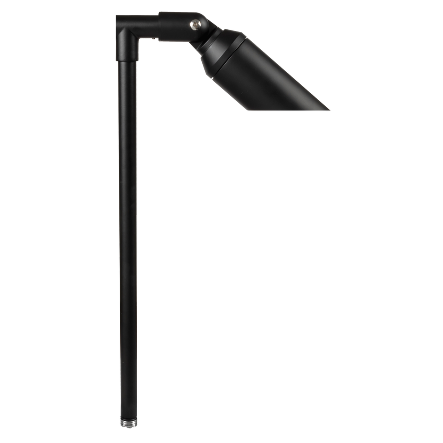 Slotted Stem Path Light in Black, close product view