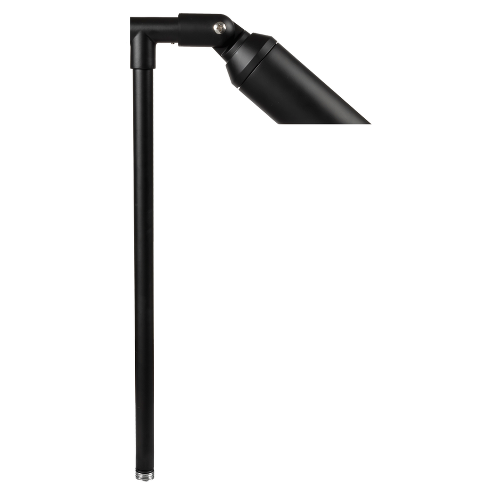 Slotted Stem Path Light in Black, close product view