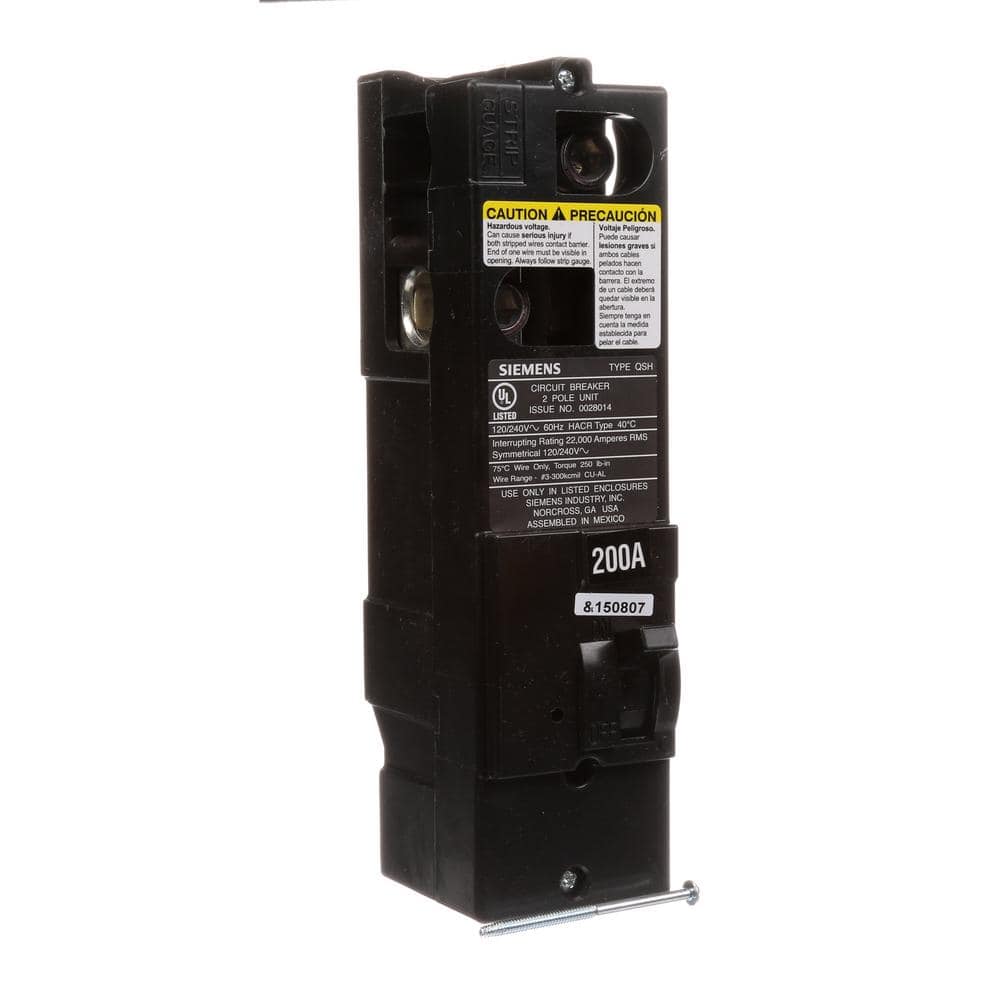 Siemens Type QS Multi-Family Main Breaker, model QS2200, product label detail, image 10