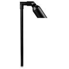 Slotted Single Head Path Light in Black, close product view