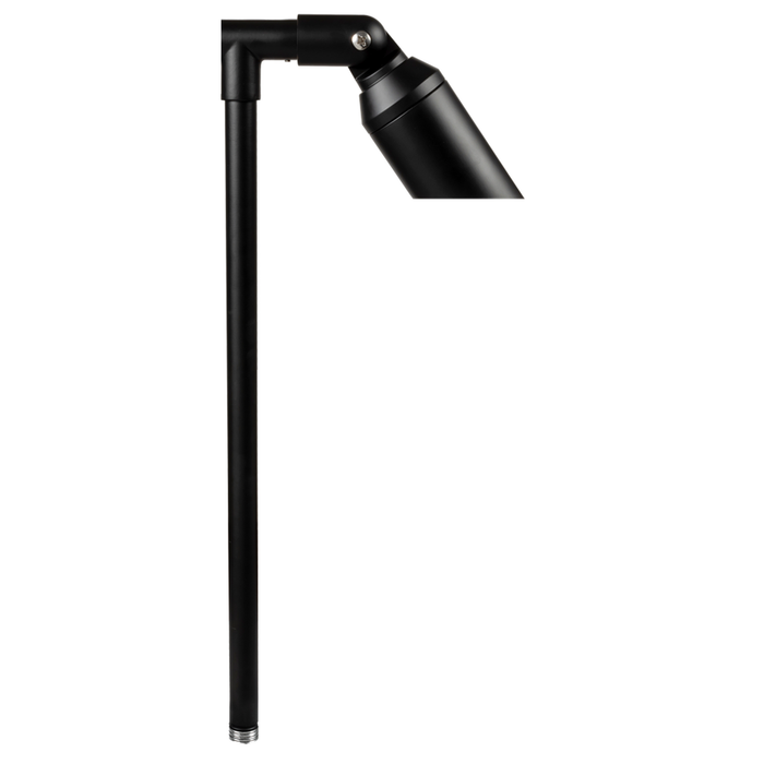 Slotted Single Head Path Light in Black, close product view