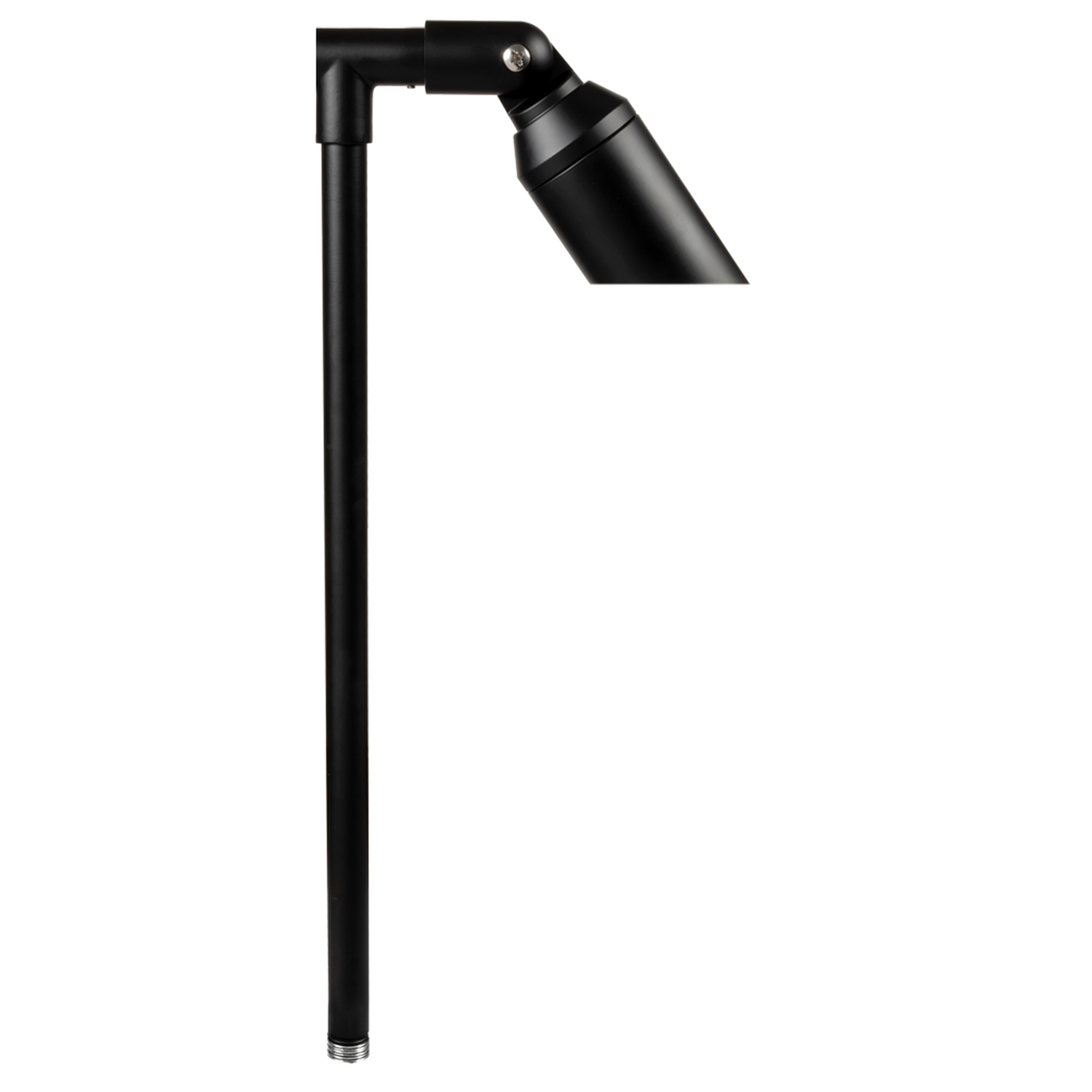 Slotted Single Head Path Light in Black, close product view