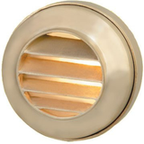 Brass four-louvered disc step light in Natural Brass finish