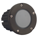 Brass Lensed step light in Gun Metal, front view