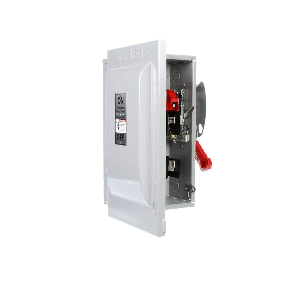 Siemens Heavy Duty 60 Amp 600-Volt 3-Pole Indoor Fusible Safety Switch, model HF362, alternate product view 4