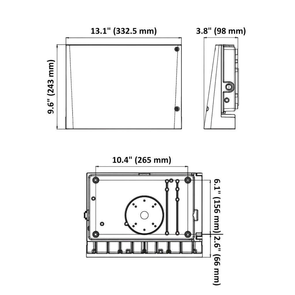 LED Slim Wall Pack, Full Cutoff, Dusk to Dawn, 38W, Selectable CCT, 6000 Lumens