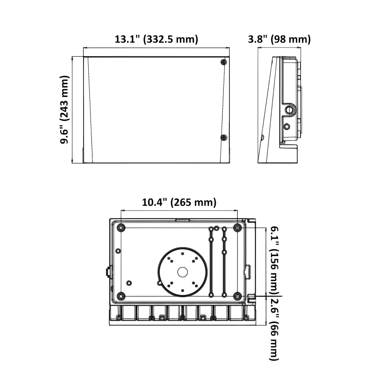 LED Slim Wall Pack, Full Cutoff, Dusk to Dawn, 38W, Selectable CCT, 6000 Lumens