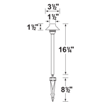 Dimension diagram for 3.5 Inch Mini Umbrella Path Light
