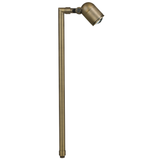 Brass Convex Lens Path Light, 24 Inch Stem, Antique Bronze, 45° Beam Angle, 350 Lumens