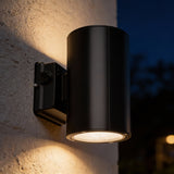 Black Cylinder LED Wall Sconce, 38W/31W/19W, Dusk to Dawn Photocell , 5500 Lumens