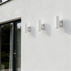 White Cylinder LED Wall Sconce, 20W/16W/10W, Dusk to Dawn Photocell , 2800 Lumens