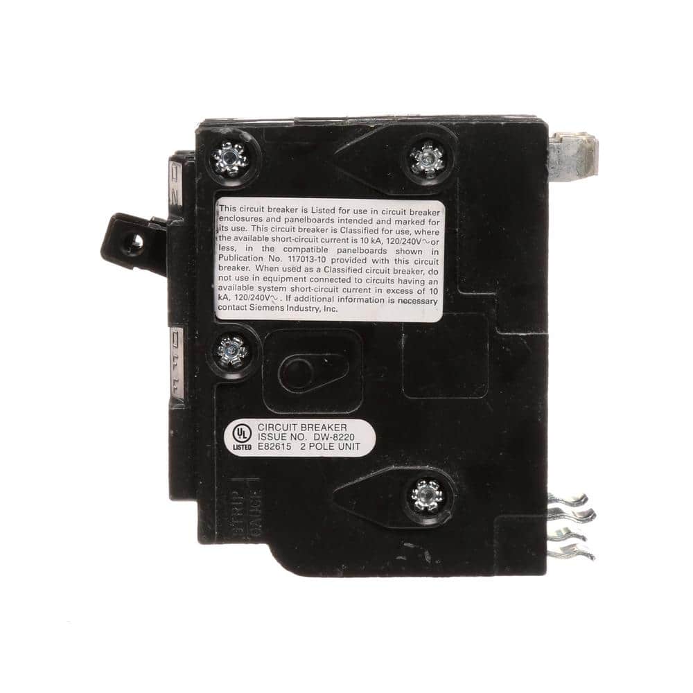Siemens Type QD Double-Pole Replacement Circuit Breaker, model D220, product label detail, image 13