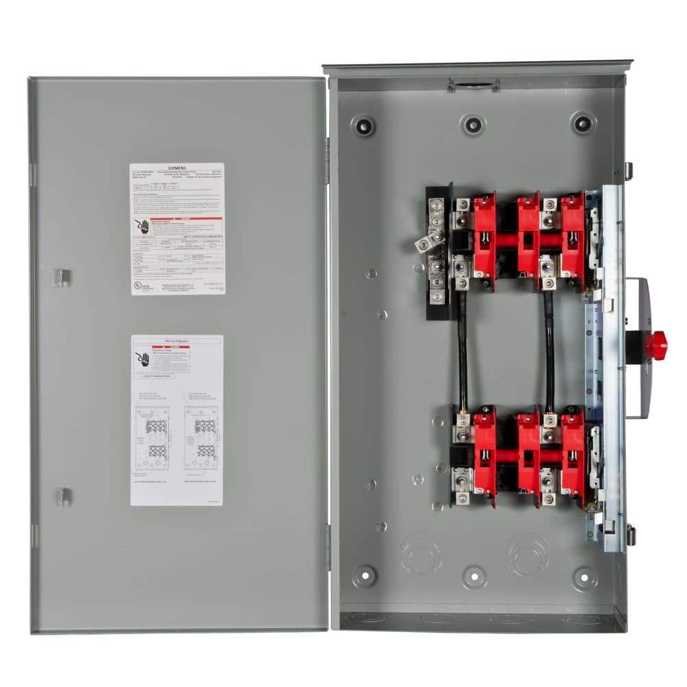 Siemens General Duty Double Throw 200 Amp 240-Volt 2-Pole Outdoor Non-Fusible Safety Switch, model DTGNF224NR, alternate product view 2