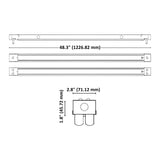 4ft T8 LED Ready Strip Light Fixture, White, Double-Lamp, Non-Shunted, Double Ended