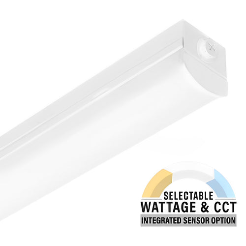 4 ft. LED Strip Light Fixture - 34W 38W 45W - 3500K 4100K 5000K Adjustable Wattage & CCT - Up to 5800 Lumens - 0-10V Dimmable - Aluminum Housing & Frosted Lens - UL & DLC Listed LED Shop Light for Warehouses Retail Stores Schools Hotels