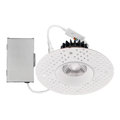 Single white round trimless downlight with separate driver