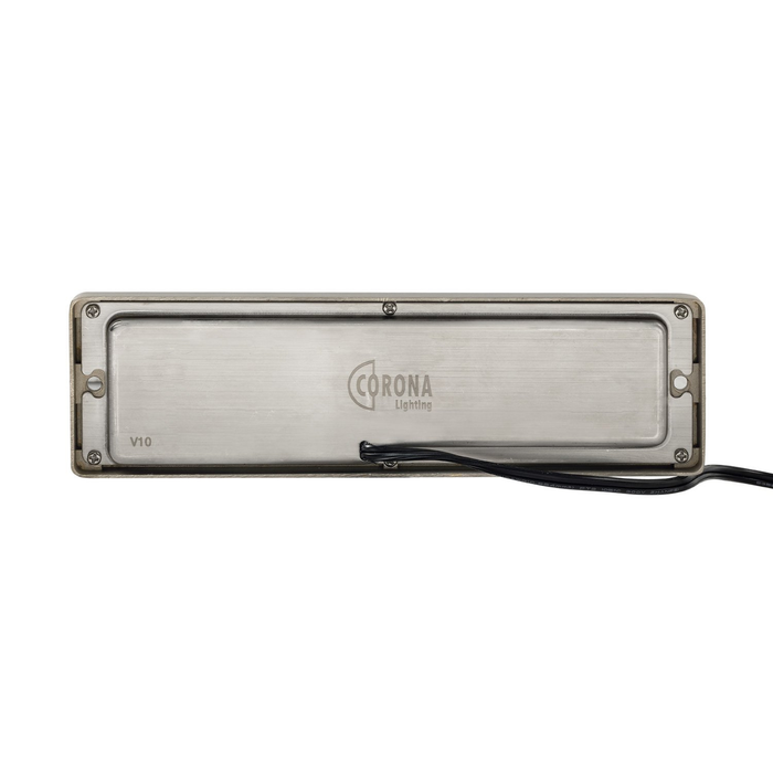 Brass lensed surface-mount brick step light rear housing and wiring view
