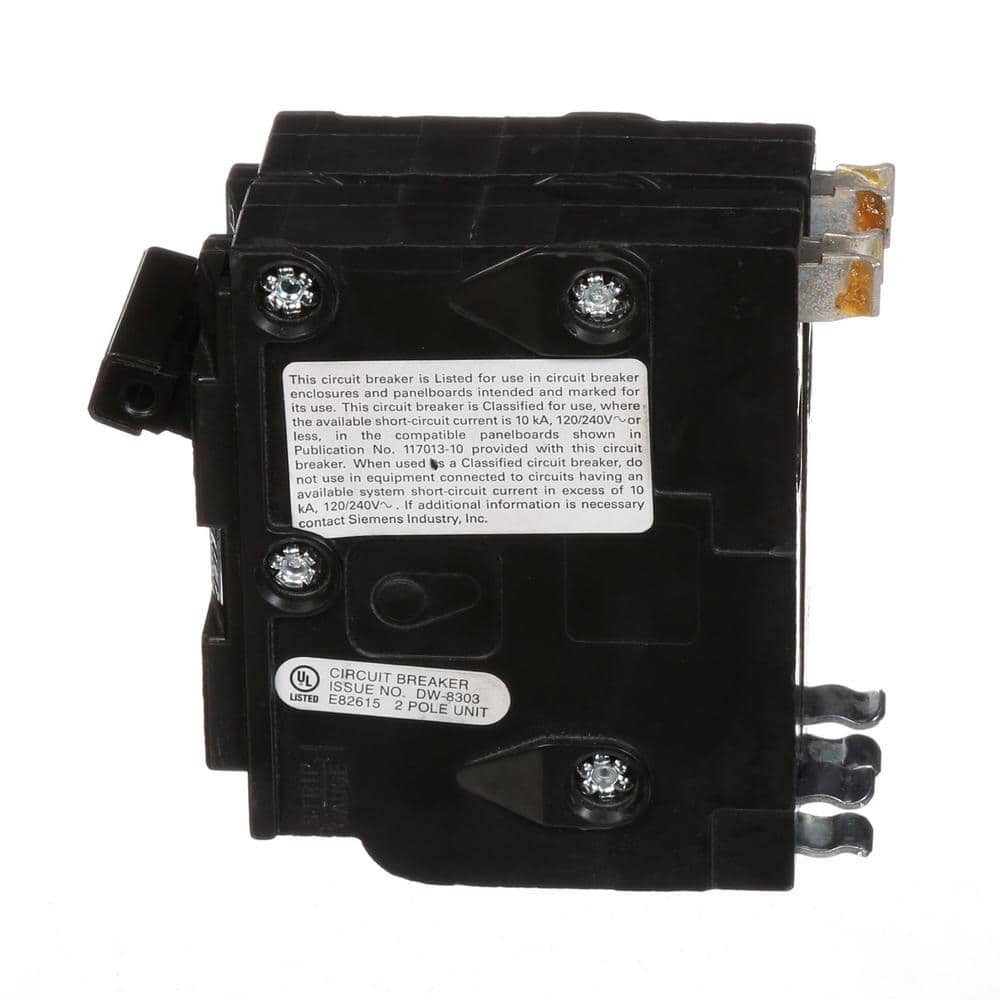 Siemens Type QD Double-Pole Replacement Circuit Breaker, model D220, product label detail, image 7