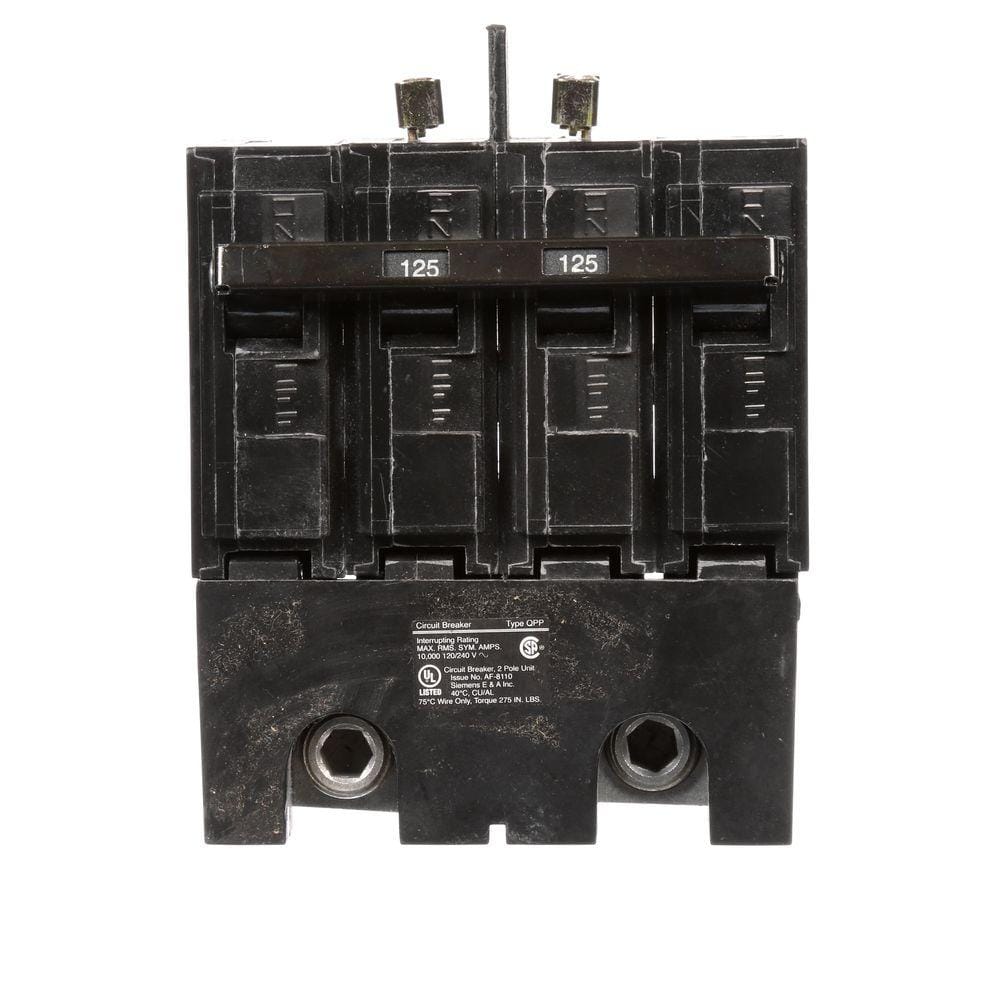 Siemens 125 Amp 2-Pole Type QPP 10kA Bolt-on Circuit Breaker, model Q2125B, product view