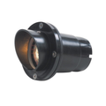 Black hooded round well light