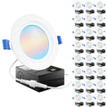Recessed LED Lighting, 4 Inch, Slim, Baffle Trim, Selectable CCT, 650 Lumens