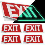 Photoluminescent Exit Sign Sticker, Glow in the Dark