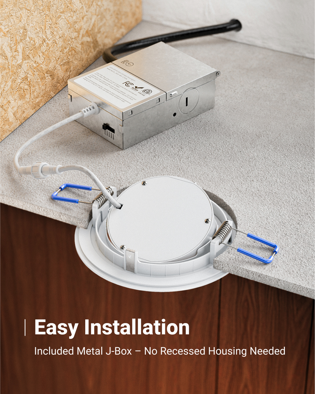 Recessed LED Lighting, 4 Inch, Slim Gimbal, Selectable CCT, 750 Lumens