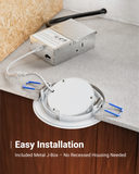 Recessed LED Lighting, 4 Inch, Slim Gimbal, Selectable CCT, 750 Lumens