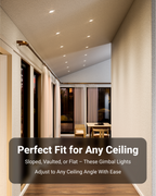 Recessed LED Lighting, 4 Inch, Slim Gimbal, Selectable CCT, 750 Lumens